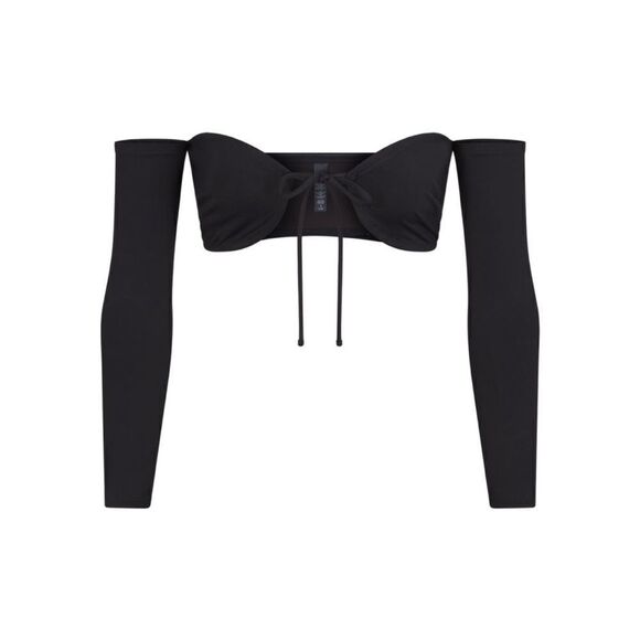 SKIMS NWT Long Sleeve Bikini Top in Onyx size L - Picture 4 of 5